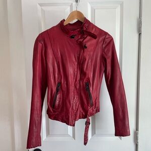 Andrew Marc red leather jacket XS